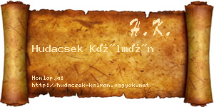 Hudacsek Kálmán névjegykártya